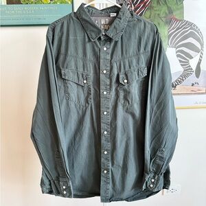 Old Navy Green Button-Up Shacket